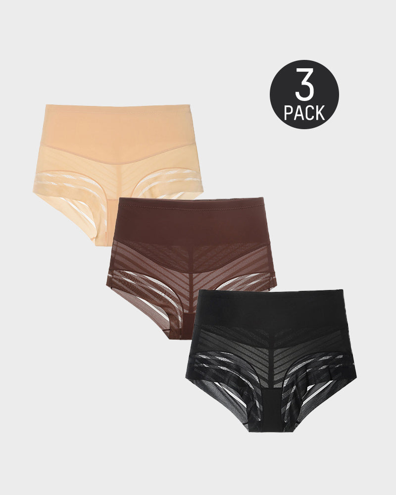 Sexy figurformende hot pants med høyt liv i elastisk tyll