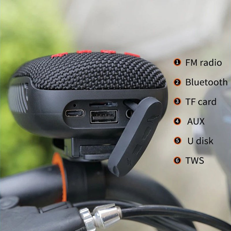 Haut-parleur Bluetooth étanche pour vélo – IPX5, stéréo TWS et support de carte TF