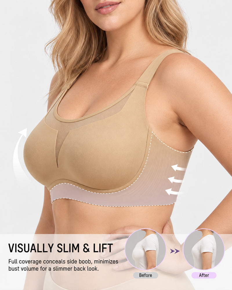 Soutien-gorge confort sans armatures à maintien en W et couvrance intégrale