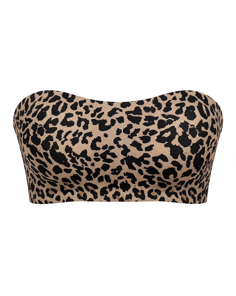 Reggiseno senza spalline con incrocio laterale ad anelli