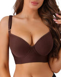 Reggiseno push-up a coppe preformate con sostegno extra-fermo - Marrone