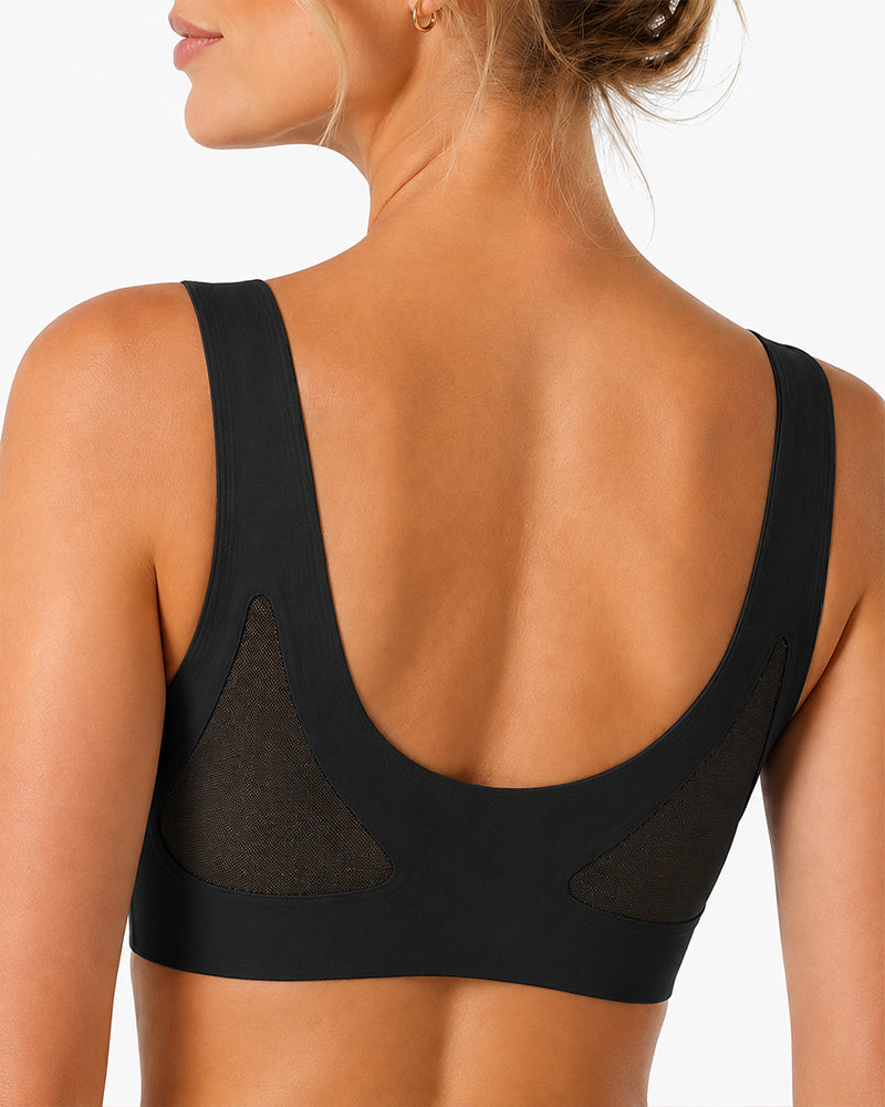 Confezione da 2 reggiseni a canotta cut-out in mesh traspirante senza cuciture con scollo a V profondo