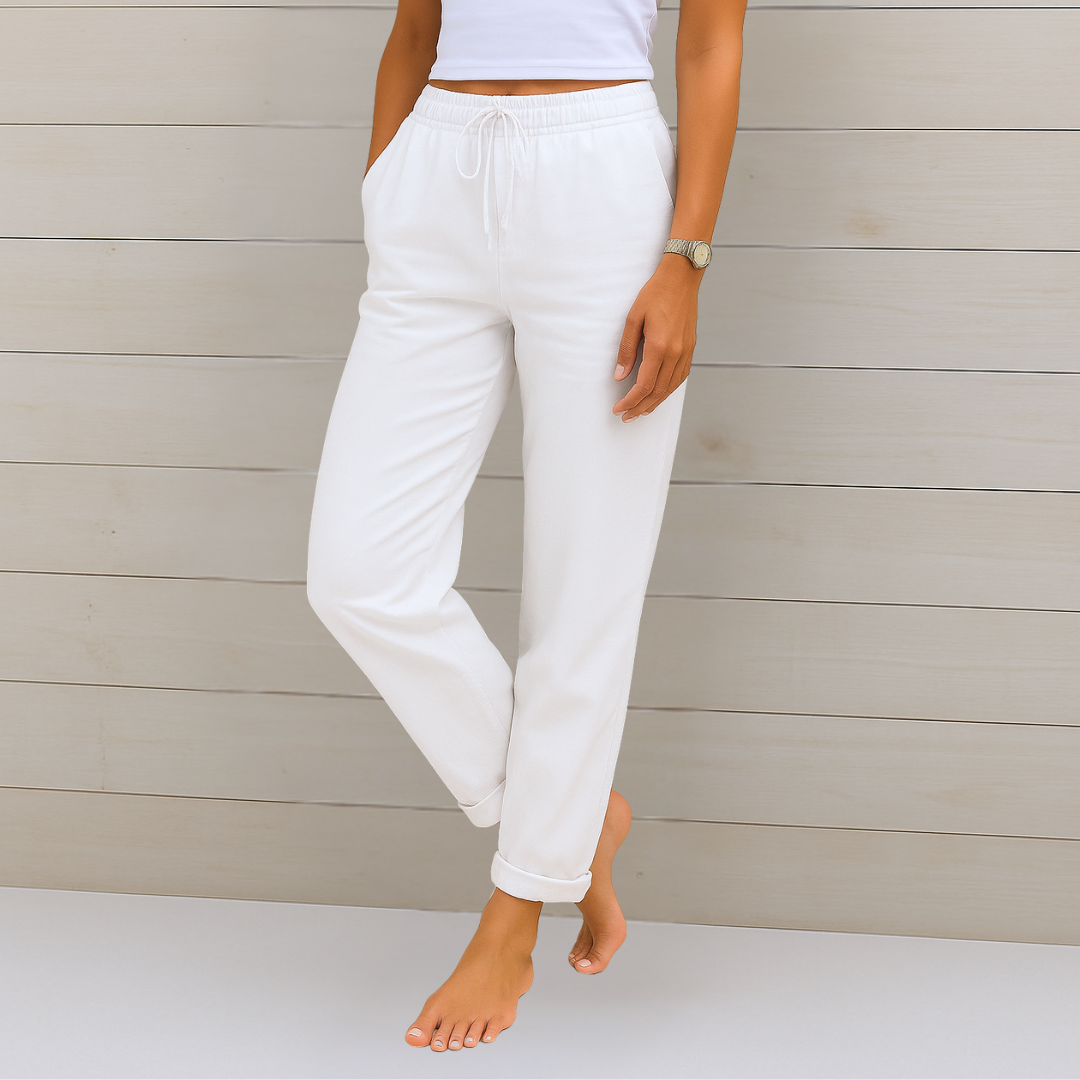 Pantaloni in lino premium stretch