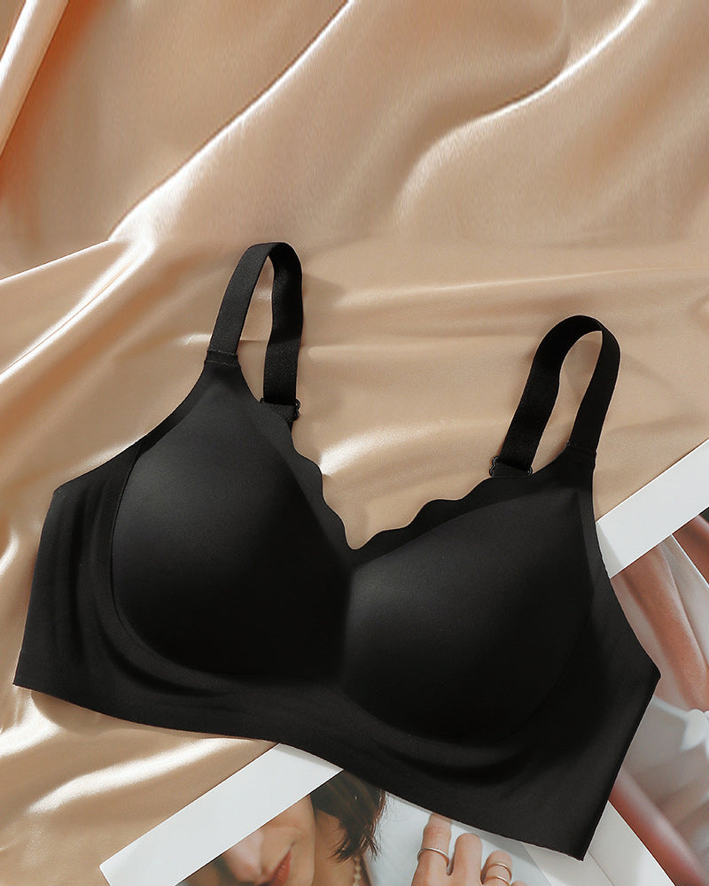 Reggiseno push-up levigante senza cuciture con bordo ondulato