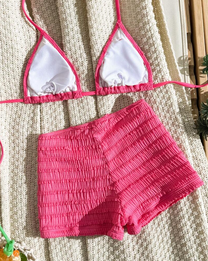 Conjunt de bikini de dues peces amb brodats de l'estrella del mar i seques, amb coll de gola