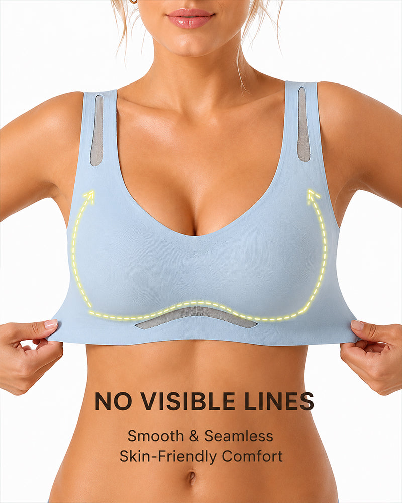 Confezione da 2 reggiseni a canotta cut-out in mesh traspirante senza cuciture con scollo a V profondo