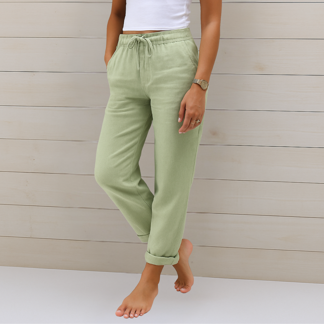 Pantaloni in lino premium stretch