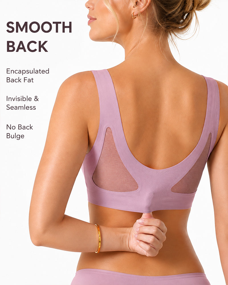 Confezione da 2 reggiseni a canotta cut-out in mesh traspirante senza cuciture con scollo a V profondo