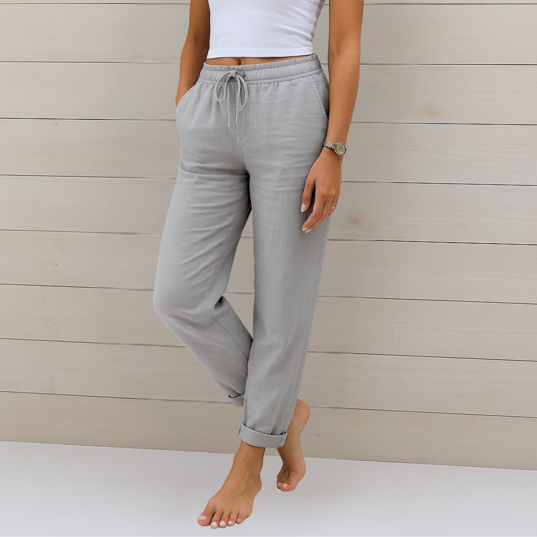 Pantaloni in lino premium stretch