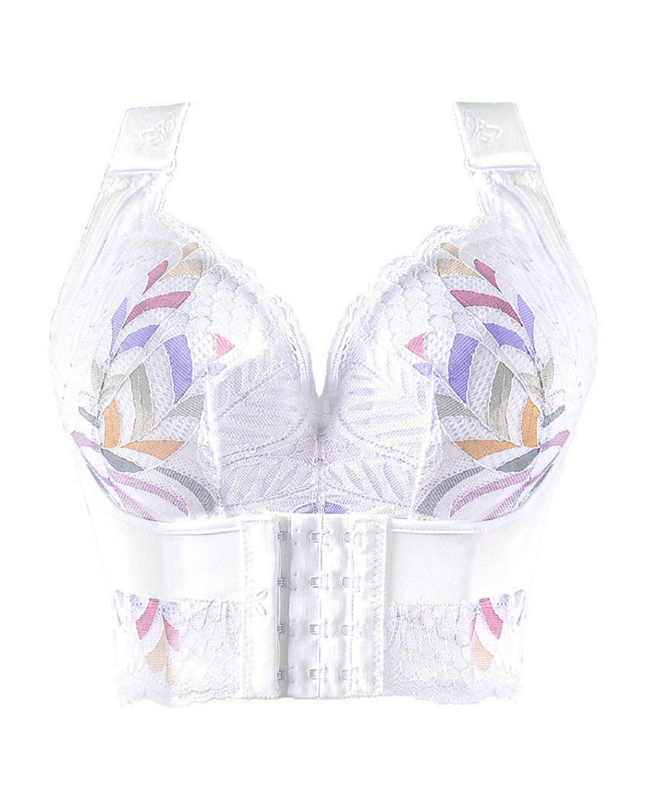 Bralette push-up sin aros con cierre delantero – Blanco