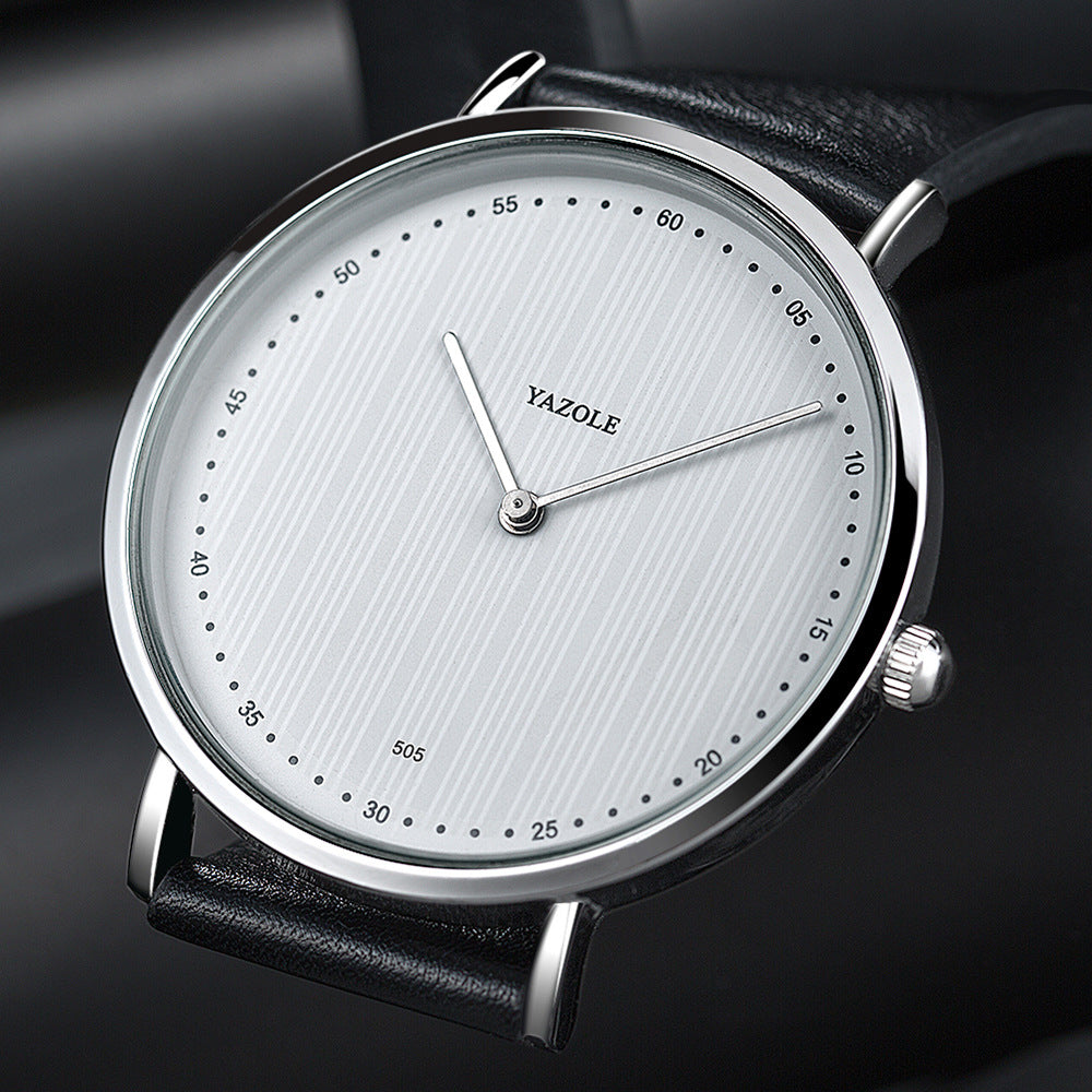 Reloj minimalista con esfera de rayas verticales