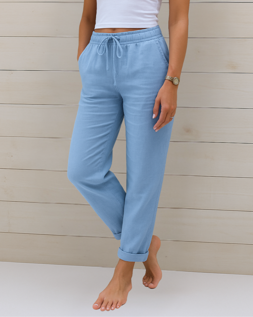 Pantaloni in lino premium stretch