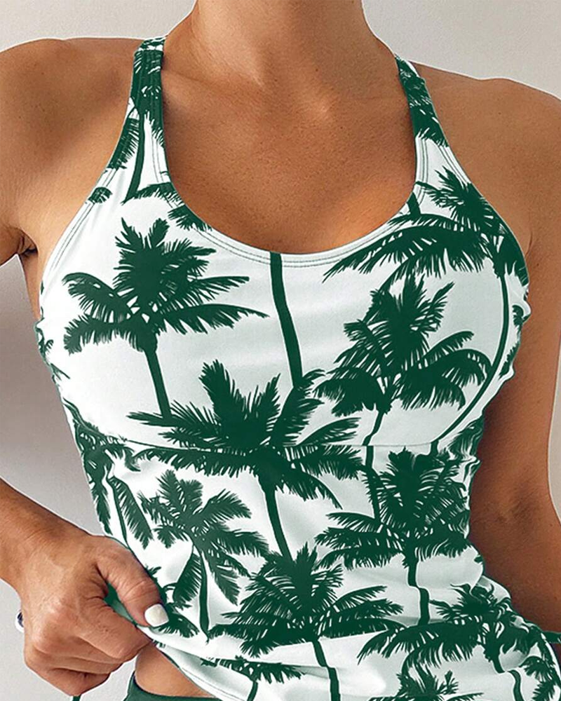 Banyador de dues peces estampat ajustat bodycon sense esquena amb cordó