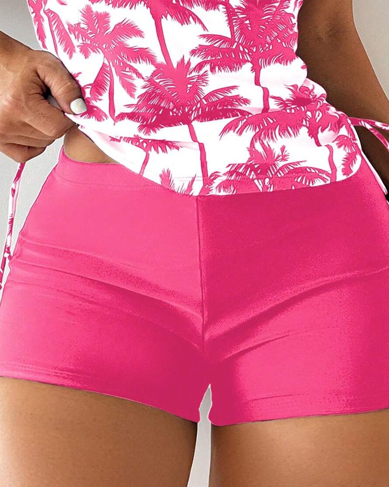 Banyador de dues peces estampat ajustat bodycon sense esquena amb cordó
