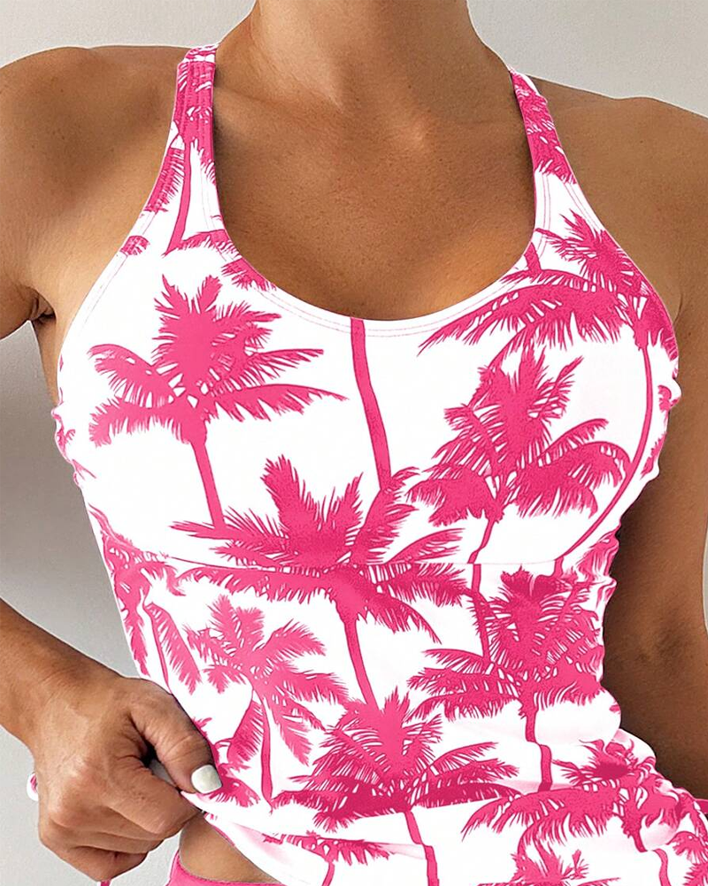 Banyador de dues peces estampat ajustat bodycon sense esquena amb cordó