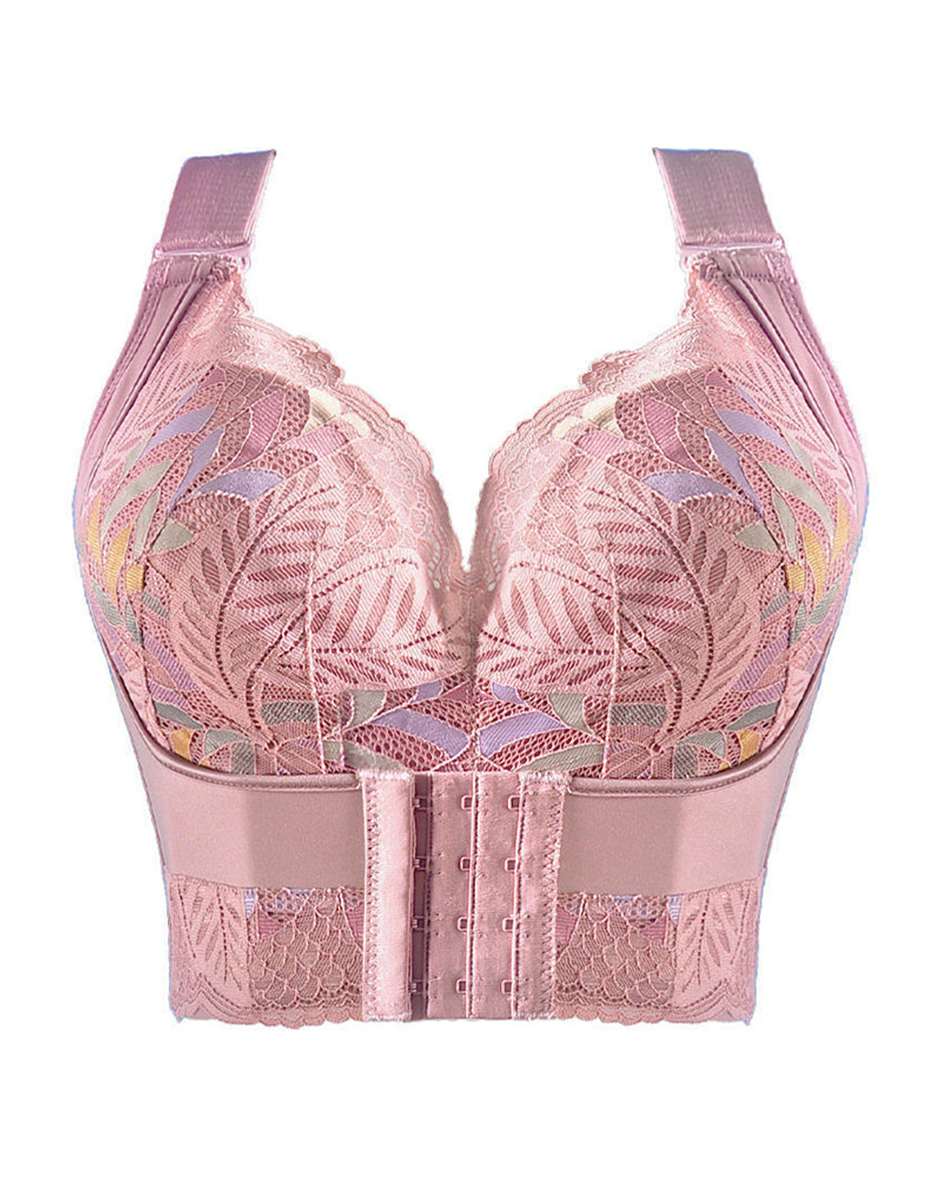 Bralette push-up sin aros con cierre delantero – Rosa