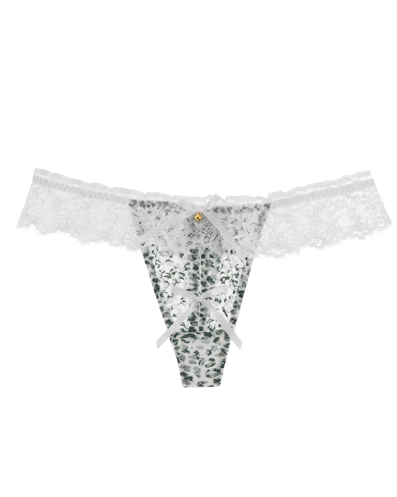 3-pakning sexy leopardmønstrede truser med blondekant og bjellepynt