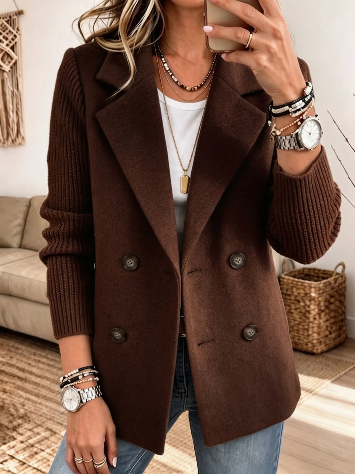 Blazer amb mànigues de punt