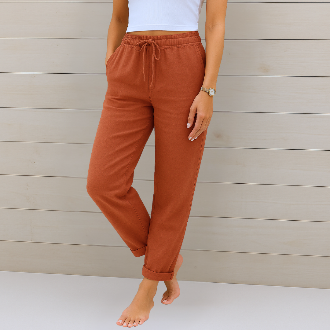 Pantaloni in lino premium stretch