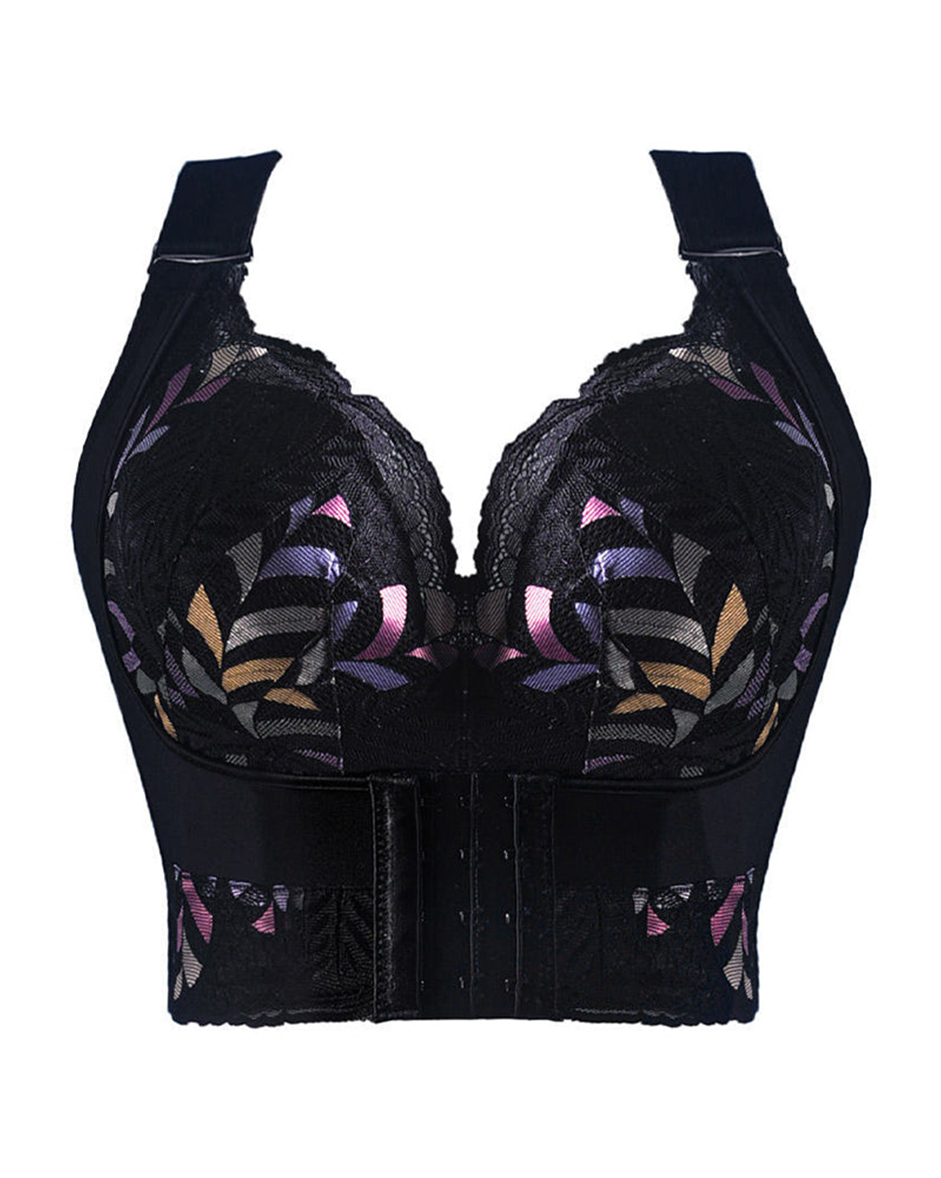 Sostenidor push-up bralette sense aros amb tancament frontal – Negre