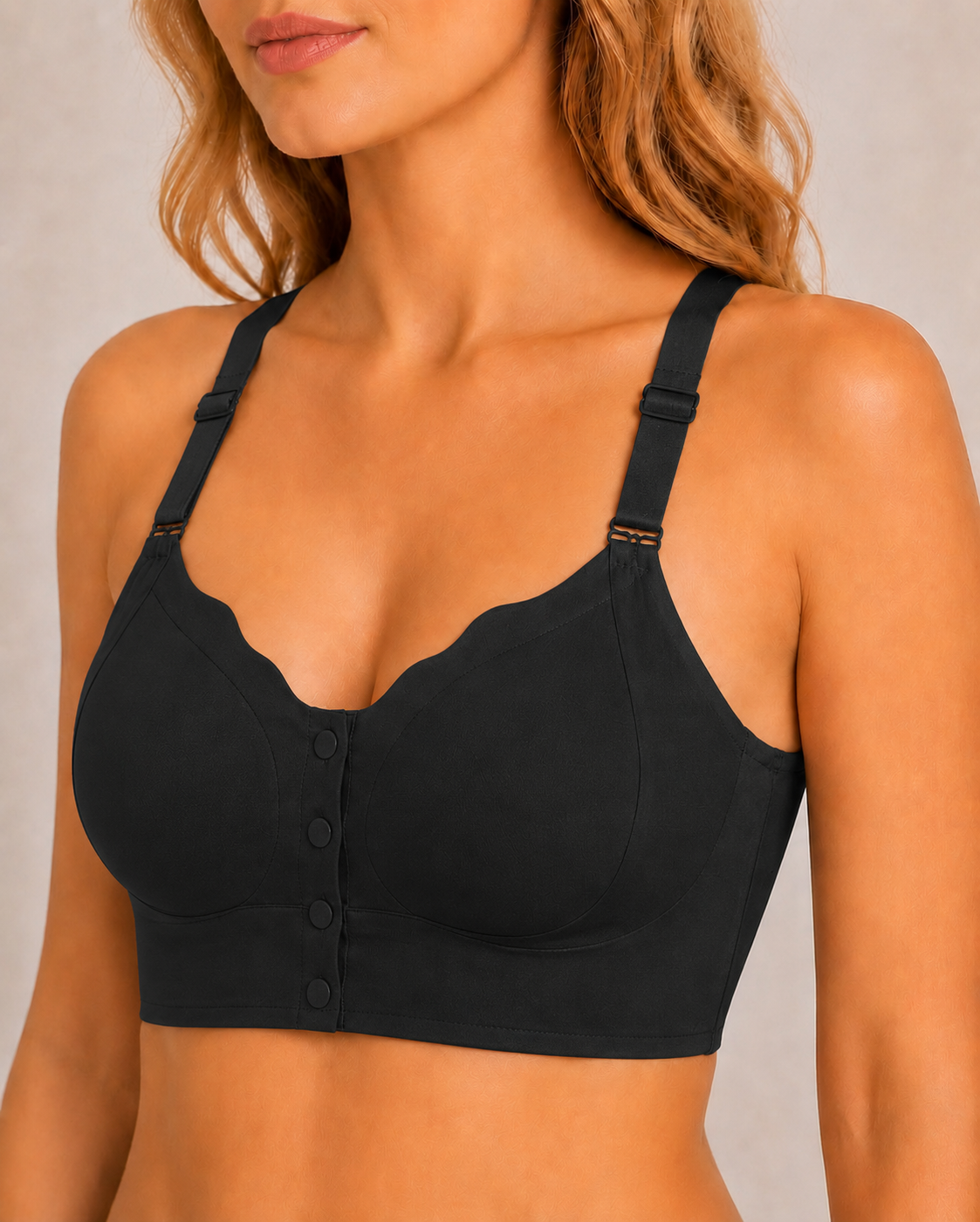 Sujetador push-up sin costuras con cierre delantero y espalda de mariposa