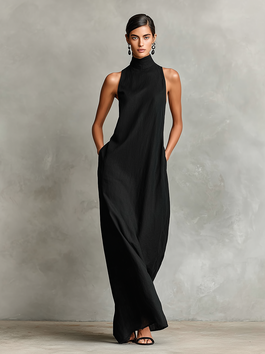Vestit llarg minimalista de lli
