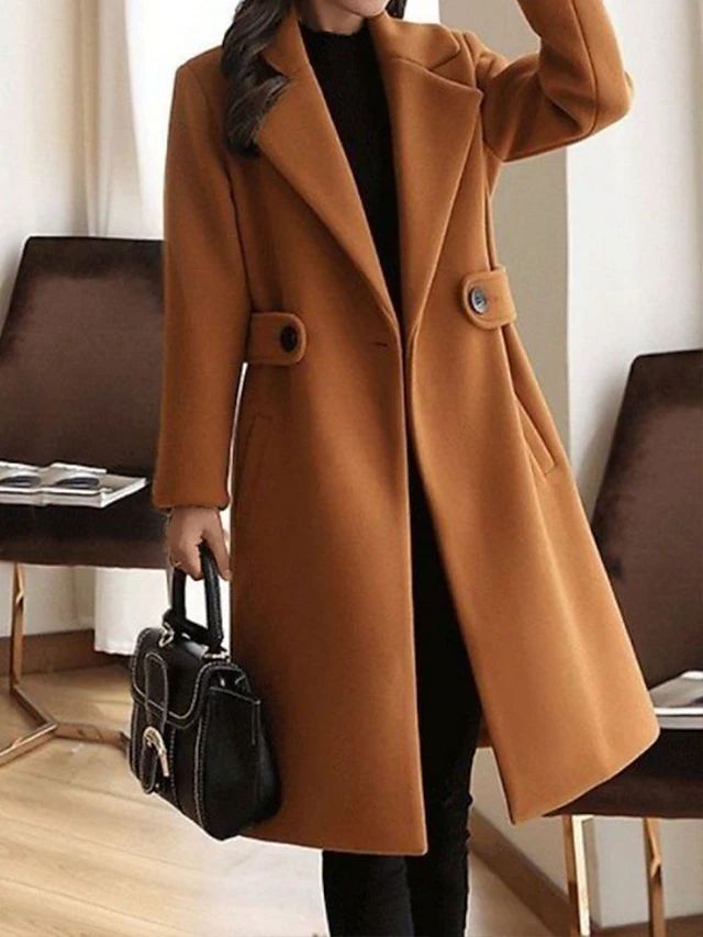 Manteau long à boutons latéraux