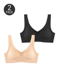 Confezione da 2 reggiseni a canotta cut-out in mesh traspirante senza cuciture con scollo a V profondo