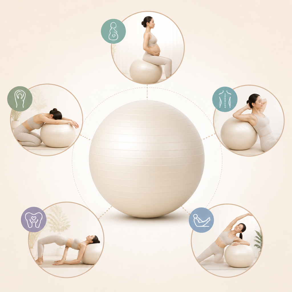 9-tommers eksplosjonssikker pilatesball med pumpe