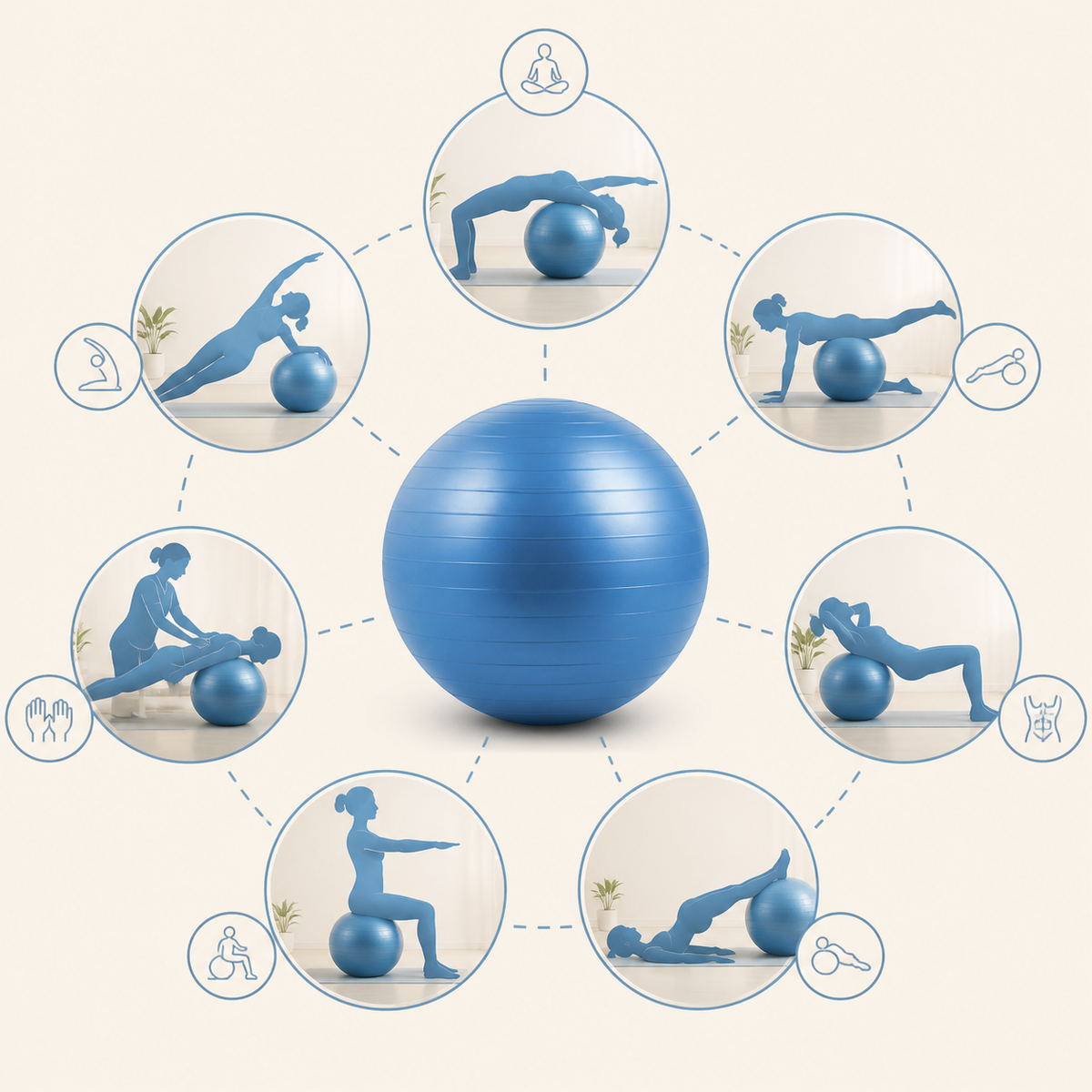 Pilota de pilates antidespresa de 9 polzades amb bomba
