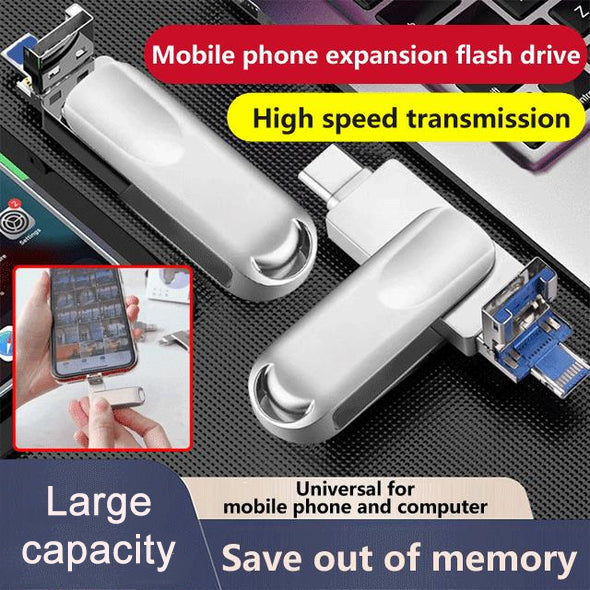 Clau USB multifuncional 4 en 1 d'alta capacitat per a l'ampliació de la memòria del mòbil