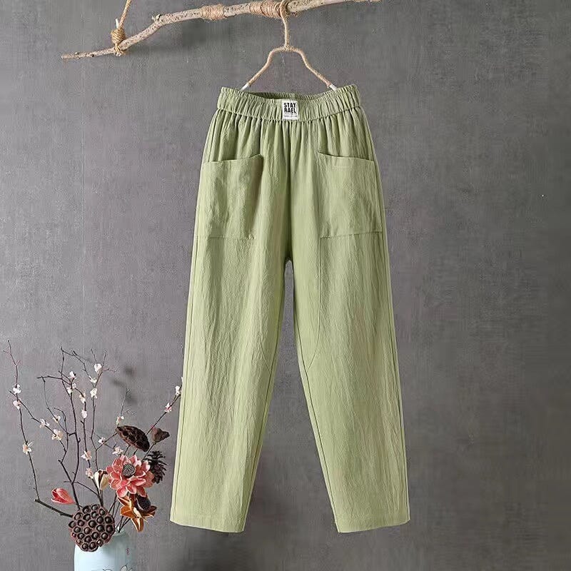 Pantalon en mélange de lin