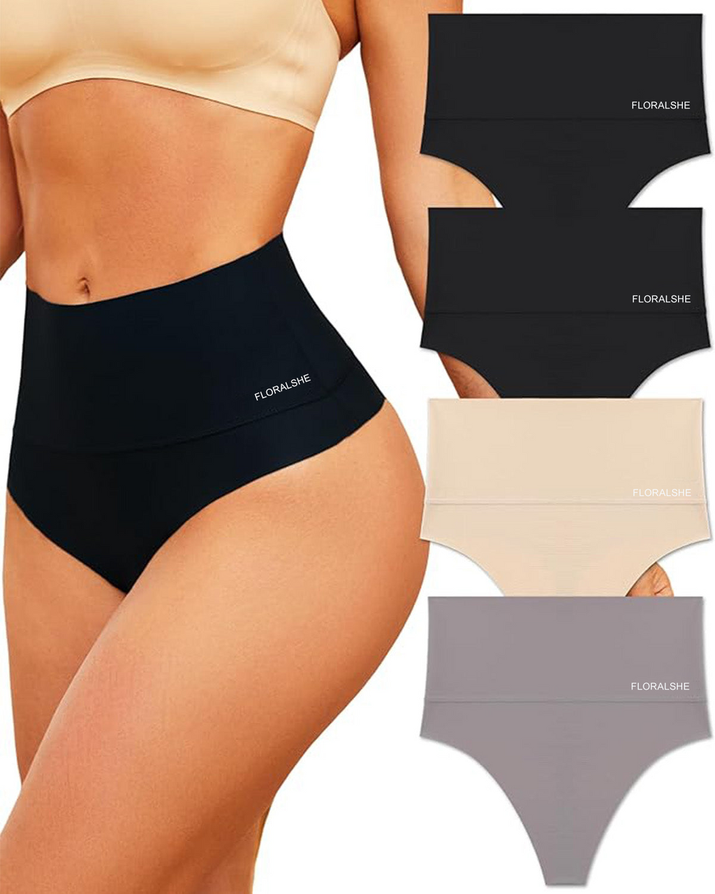 Llot de 3 slips de cintura alta sense costures