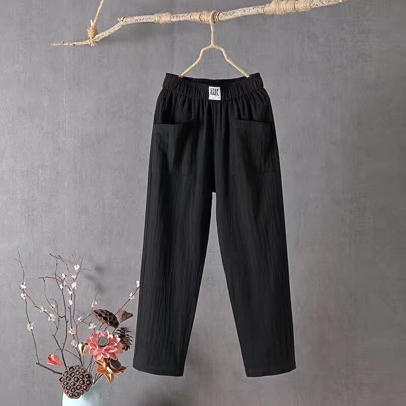 Pantalon en mélange de lin