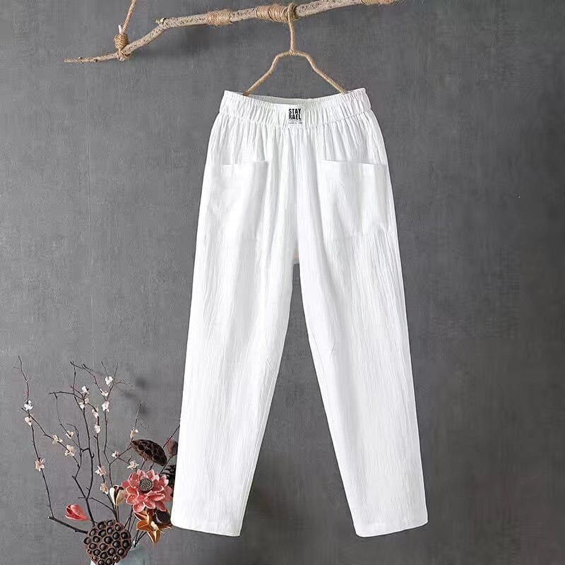 Pantalon en mélange de lin