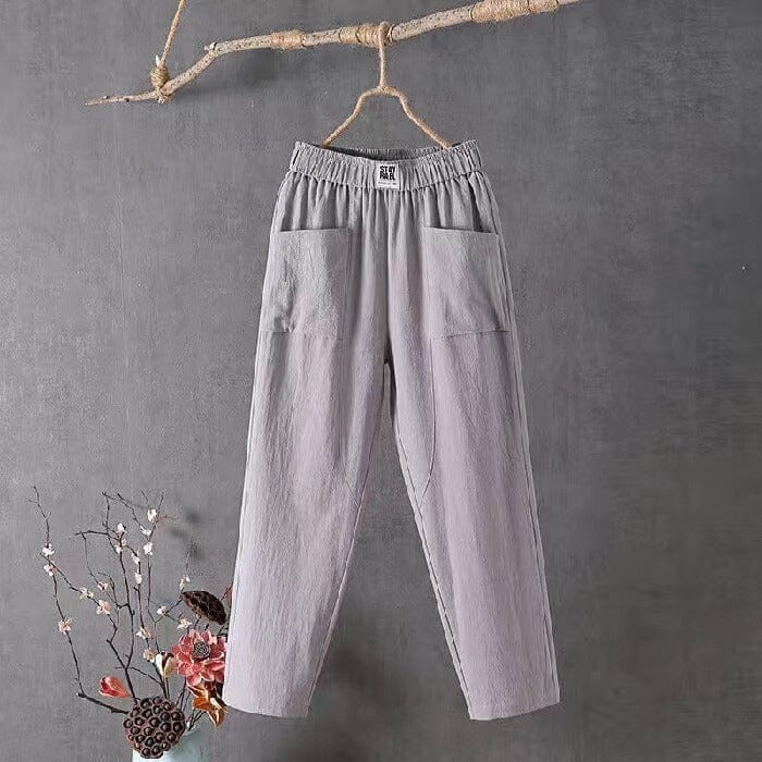 Pantalon en mélange de lin