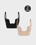 Lot de 2 soutiens-gorge plongeants dos nu – noir + beige