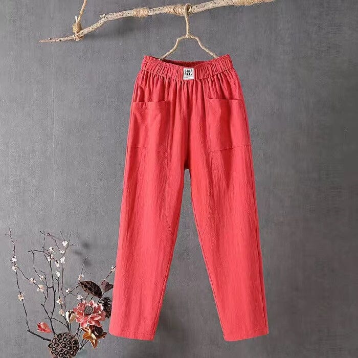 Pantalon en mélange de lin
