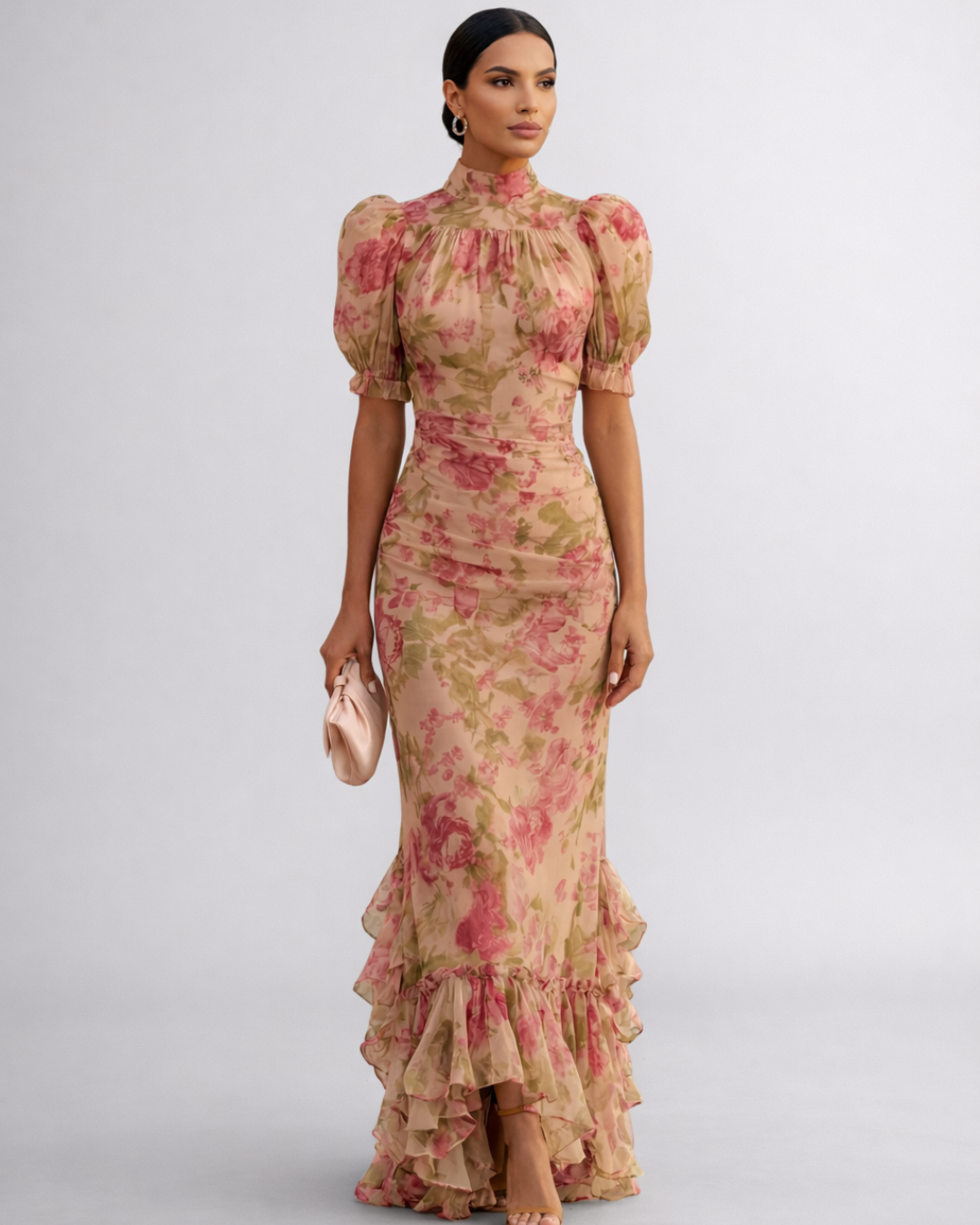 Vestit llarg floral de gasa