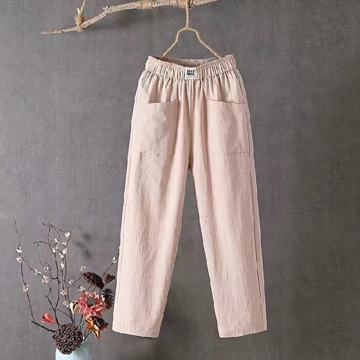 Pantalon en mélange de lin