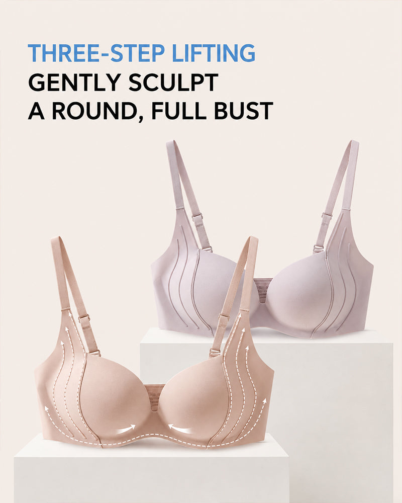 Deep V sømløs behagelig push-up BH