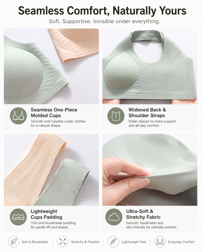 Reggiseno comodo senza cuciture e senza ferretto con chiusura frontale