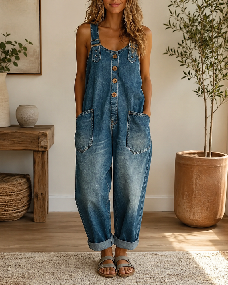 Vintage denimkombinasjon med løs passform