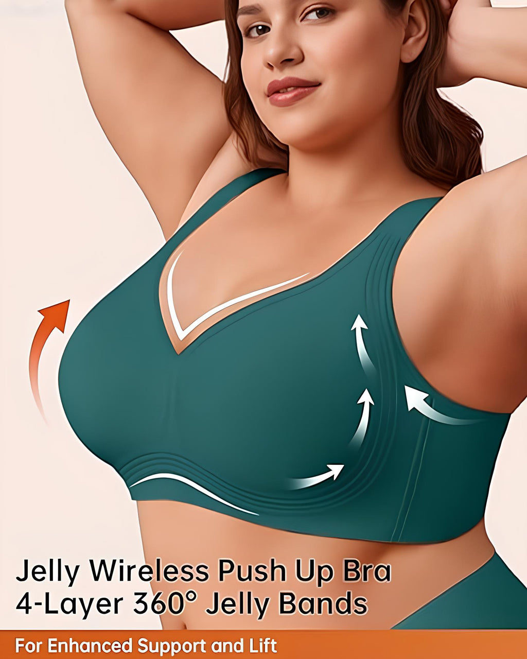 Reggiseno coprente senza ferretto con effetto push-up