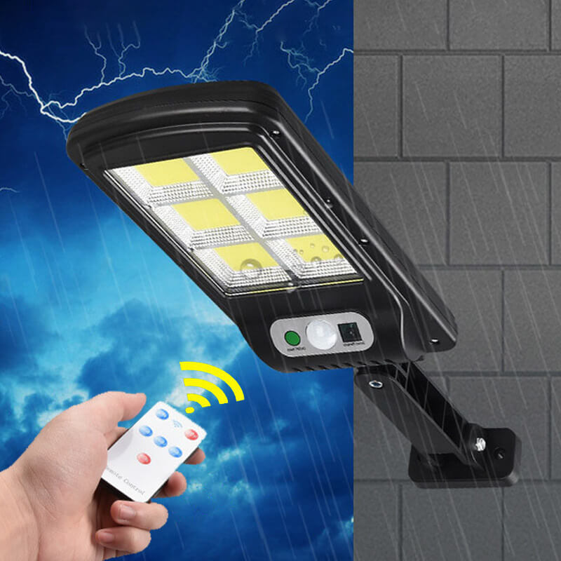 Projecteur solaire LED d'extérieur avec détecteur PIR et télécommande
