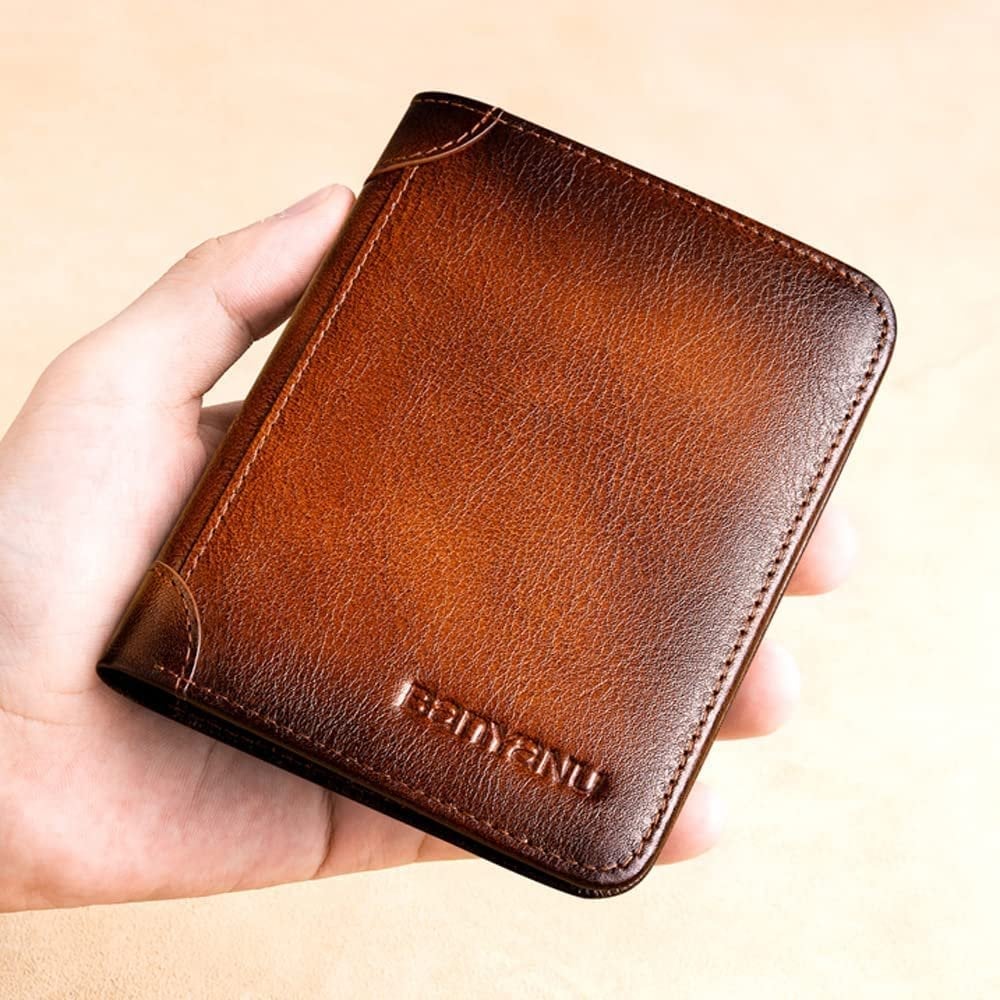 Cartera minimalista de cuir amb protecció RFID per a home