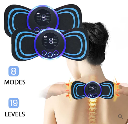 🔥 ¡COMPRA 1, LLÉVATE 1 GRATIS! 🔥Masajeador Portátil con 8 Modos y Pantalla LCD - Mini Estimulador Muscular para el Alivio del Dolor