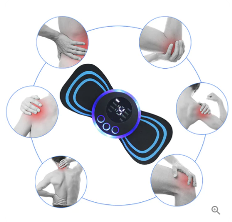 🔥 ¡COMPRA 1, LLÉVATE 1 GRATIS! 🔥Masajeador Portátil con 8 Modos y Pantalla LCD - Mini Estimulador Muscular para el Alivio del Dolor