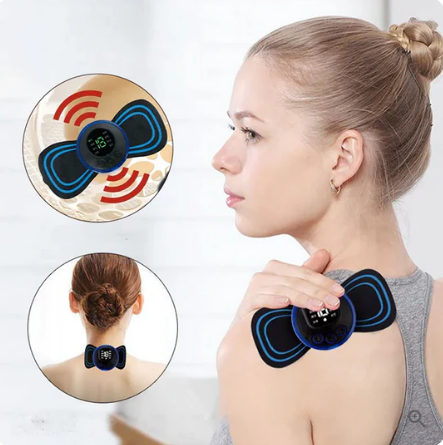 🔥 ¡COMPRA 1, LLÉVATE 1 GRATIS! 🔥Masajeador Portátil con 8 Modos y Pantalla LCD - Mini Estimulador Muscular para el Alivio del Dolor