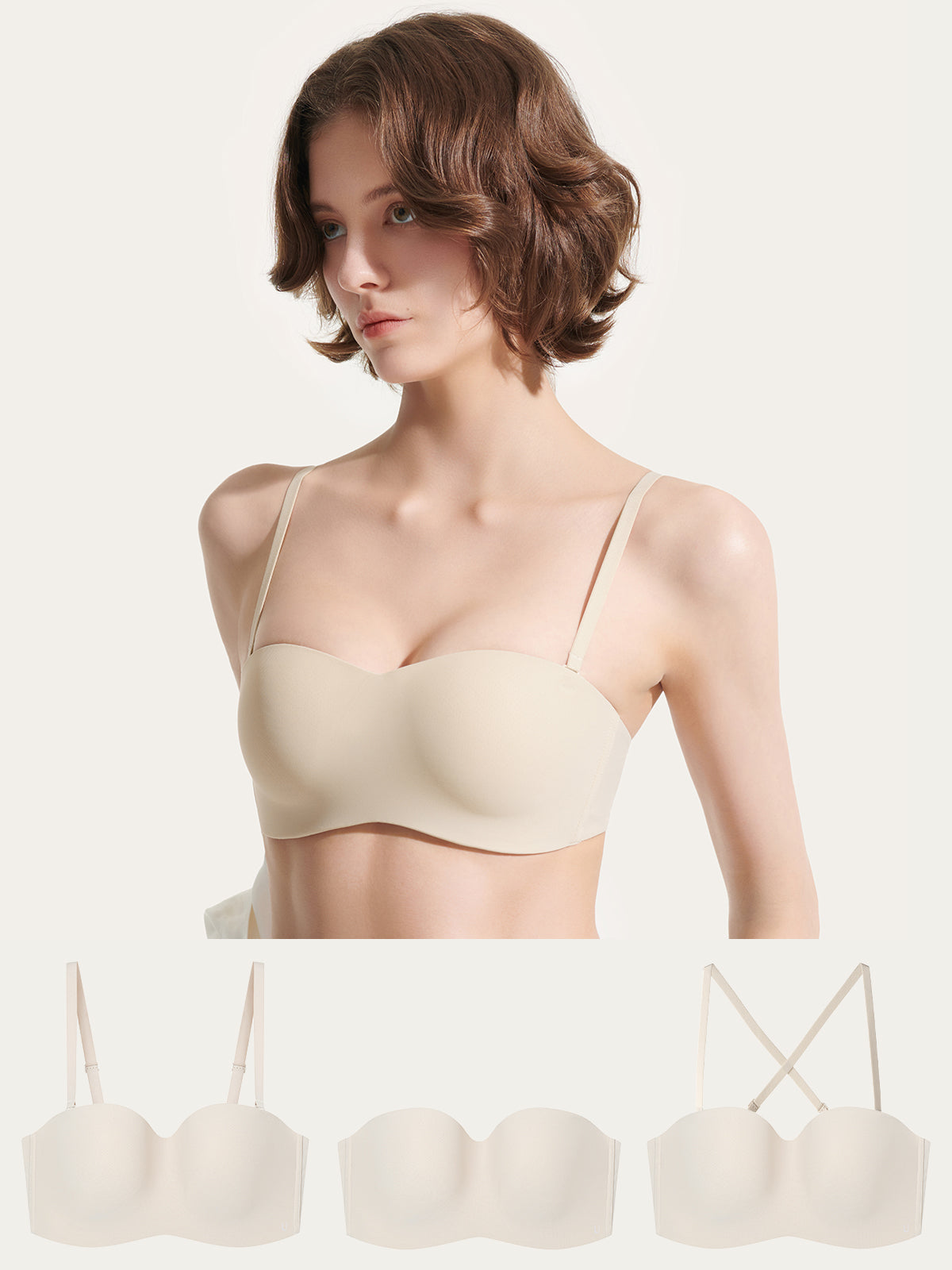 Sujetador bandeau convertible de sujeción intensa